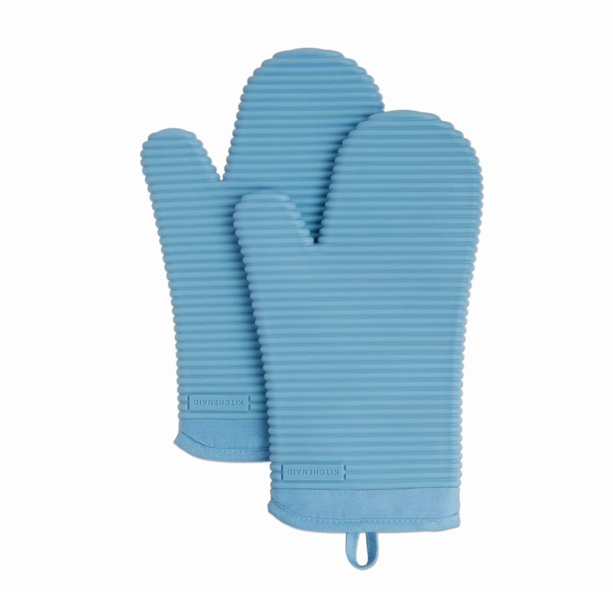 KitchenAid Juego de 2 Manoplas de Silicona Acanaladas - 7.5"x13" - Terciopelo azul