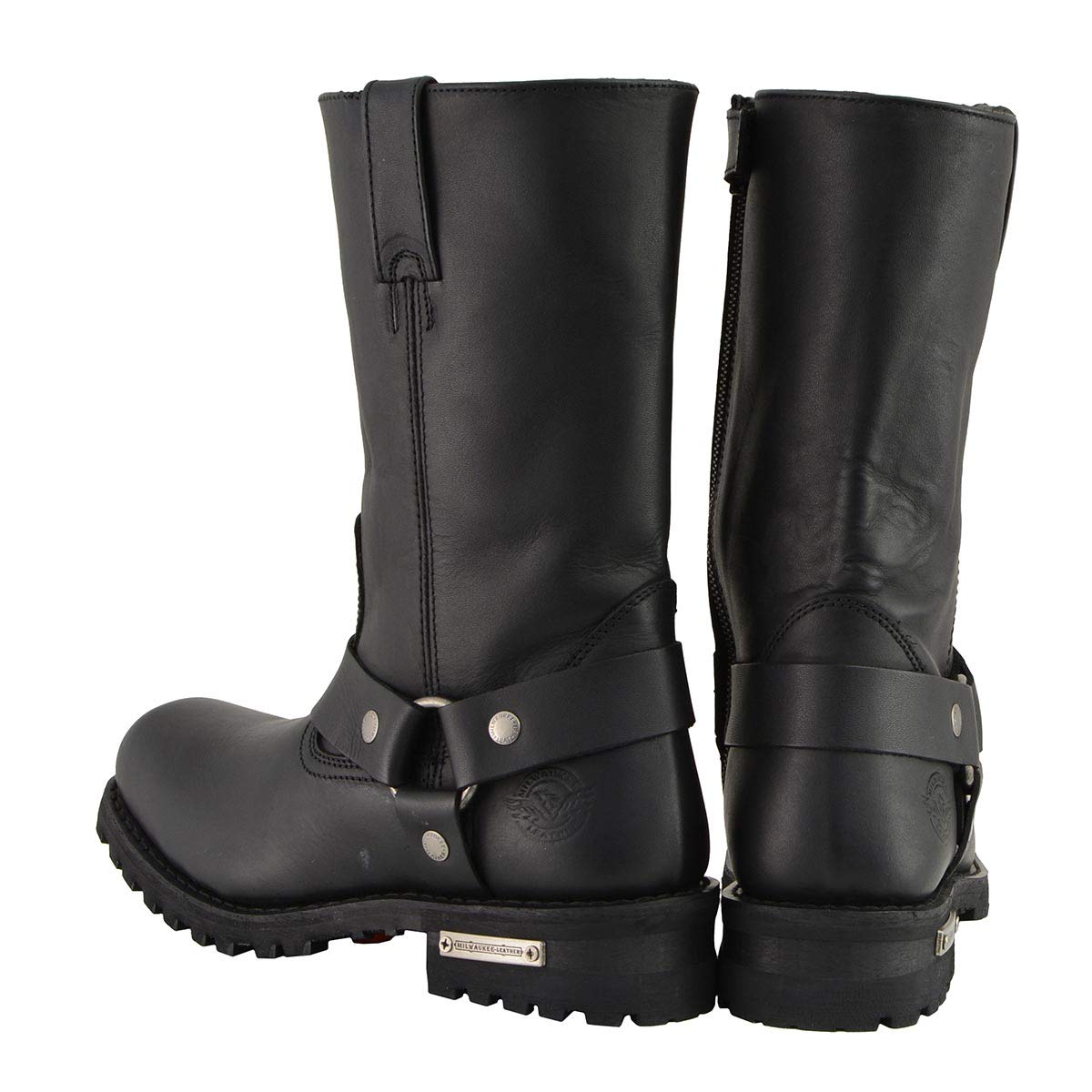 Milwaukee - Botas de motocicleta para hombre, Negro, 7.5 M US | Motocicleta de 11 pulgadas, piel de vacuno de alta calidad, lista para carretera