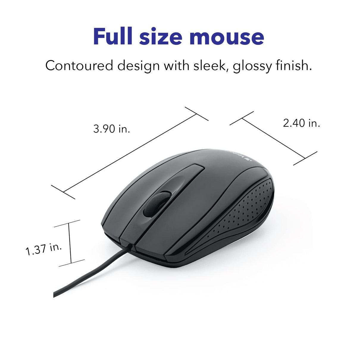 Verbatim Bravo Wired Notebook Optical Mouse, Black (98106)