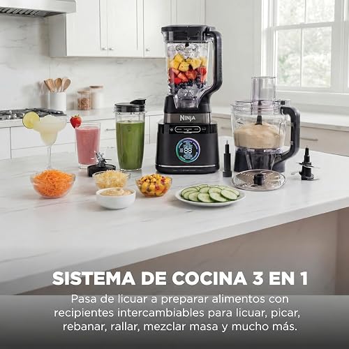Ninja Detect Pro Sistema de Cocina 1800W Plata TB401LAA | Ajusta Velocidad Solo | Jarra + Procesador + Vaso Personal | 1800W | 1 Toque