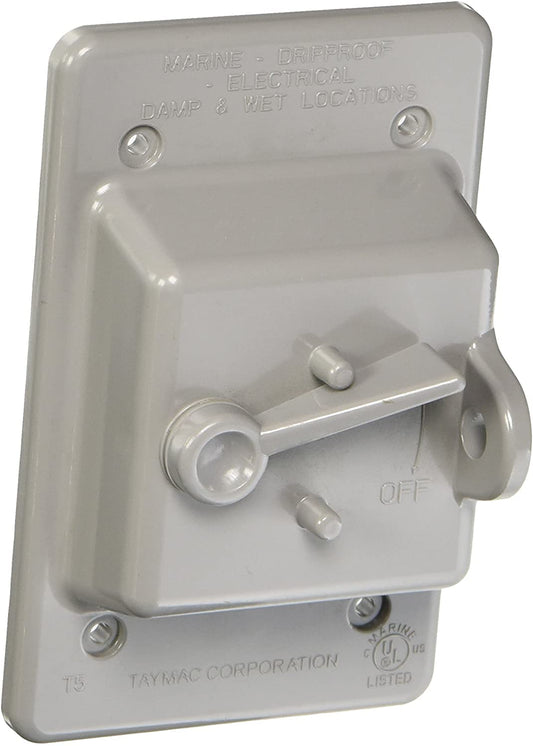 BELL PTC100GY - Interruptor de palanca de 1 banda no metálico resistente a la intemperie, color gris