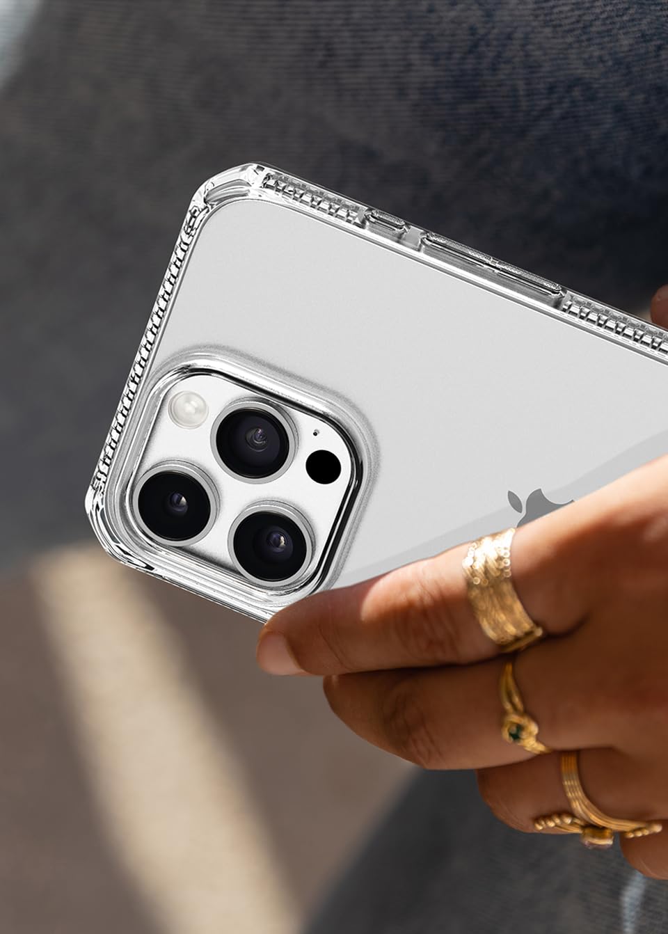 ItSkins Spectrum R Clear Funda Compatible con iPhone 15 Pro MAX, Protección Caídas 3m, Bordes Elevados, Tecnología Antimicrobiana - Transparente