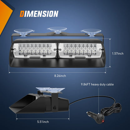Nilight - Luces estroboscópicas de emergencia para parabrisas con ventosas, luz LED superbrillante para policía, bomberos, vehículos, camiones