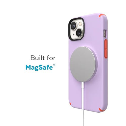Speck - Funda para iPhone 15 Plus y 14 Plus, protección contra caídas, Resistente a los arañazos, Funda para iPhone MagSafe con Revestimiento Suave al Tacto, iPhone de 6.7 Pulgadas, Doble Capa,