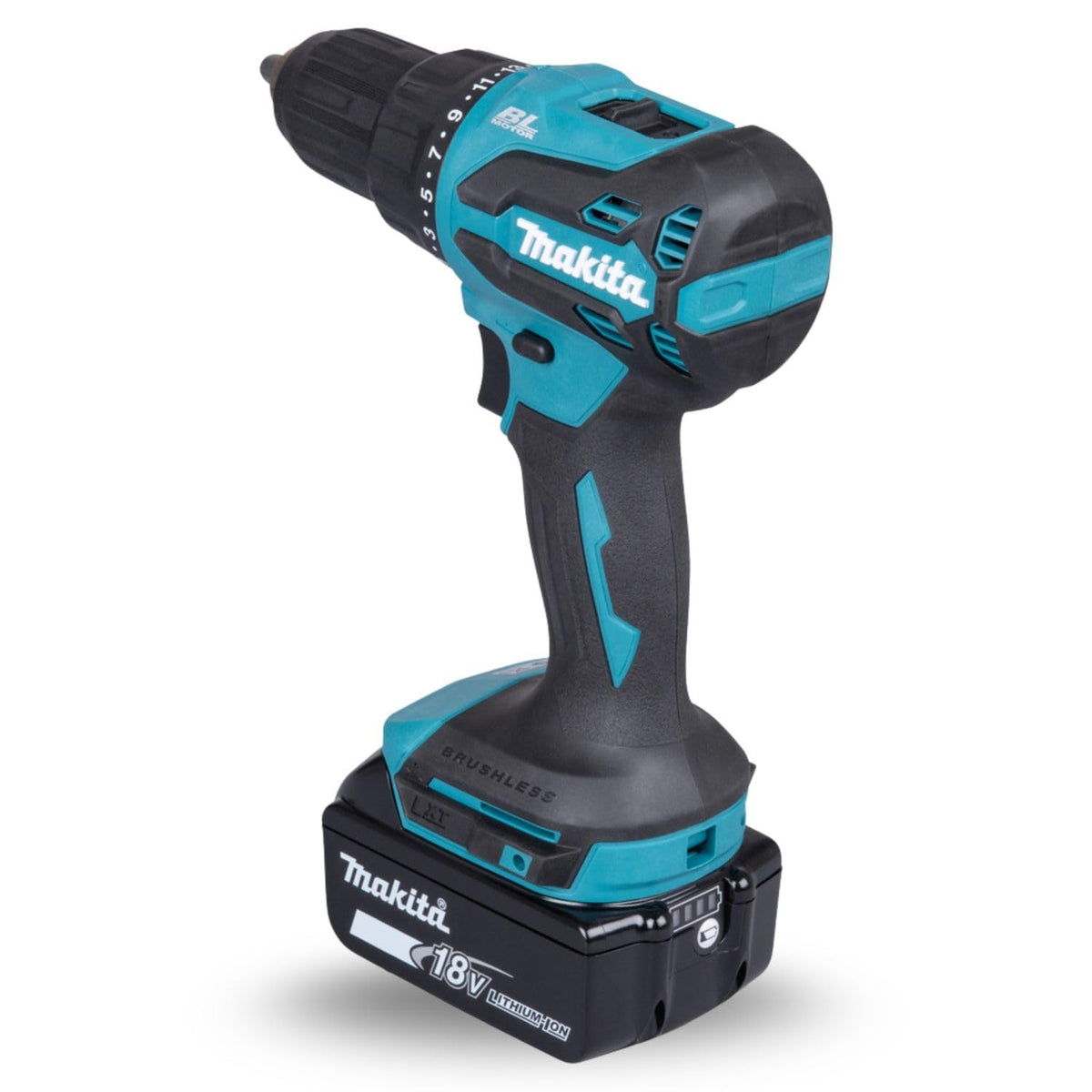 Makita - Rotomartillo atornillador Inalambrico 18V - Modelo DHP490WVE (Incluye 2 baterías, cargador y estuche rígido)