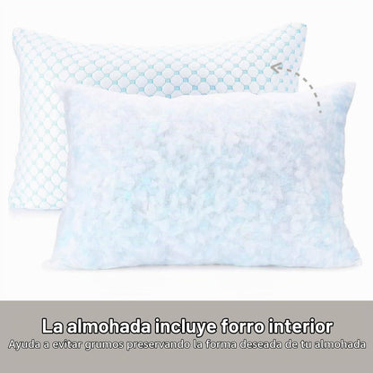 Nestl Bedding Cooling Pillow Heat & Humidity Reduction Rayon & Gel Memory Foam, Adjustable, Washable, - King - 18" x 36" - Pack of 1