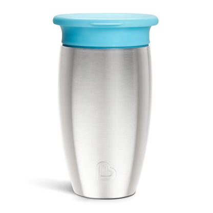 Munchkin Miracle Stainless Steel 360 Sippy Cup, Blue, 10 Ounce