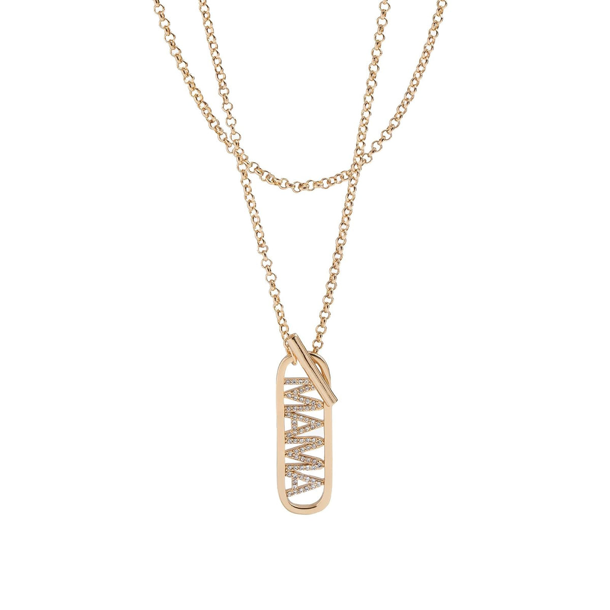 Alex and Ani:MAMA Pave Toggle Necklace