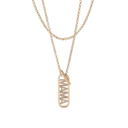 Alex and Ani:MAMA Pave Toggle Necklace
