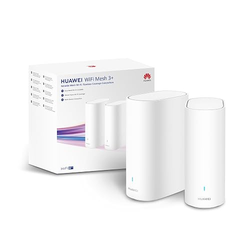 HUAWEI WiFi Mesh 3+ Router Wi-Fi 6 AX3000, 2 Piezas, Blanco | Banda Doble, Wi-Fi para Todo Hogar, más de 250 Conexiones de Dispositivos, Penetración en Pared, Control Parental