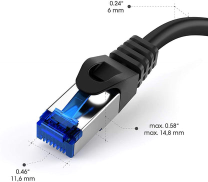KabelDirekt – Cable Ethernet 5Gbit/s – 100ft/30m, plateado | Transmite la velocidad máxima de fibra óptica, para redes Gigabit, switches/routers/modems/plata