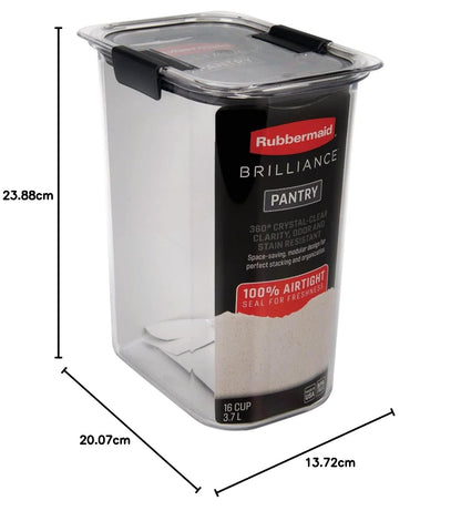 Rubbermaid Contenedor hermético para almacenamiento de alimentos, Harina (16 tazas), Flour (16 Cup), Open Stock, 1, 1