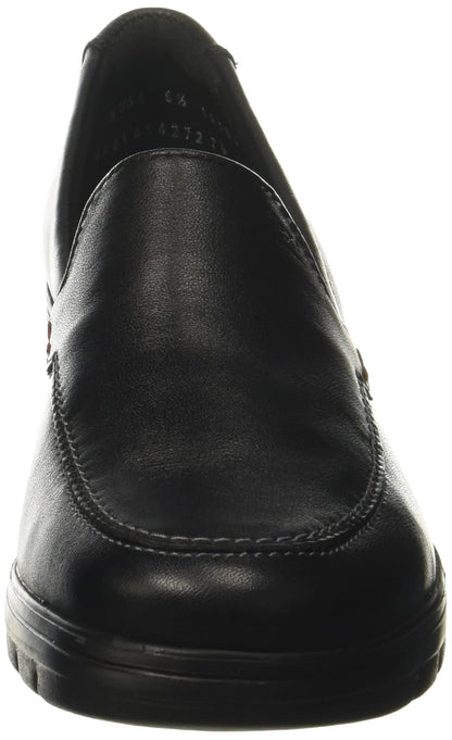 Flexi Mocasin para Mujer con Tacón Corrido de Piel Color Arena, Cómodo y Elegante 104806