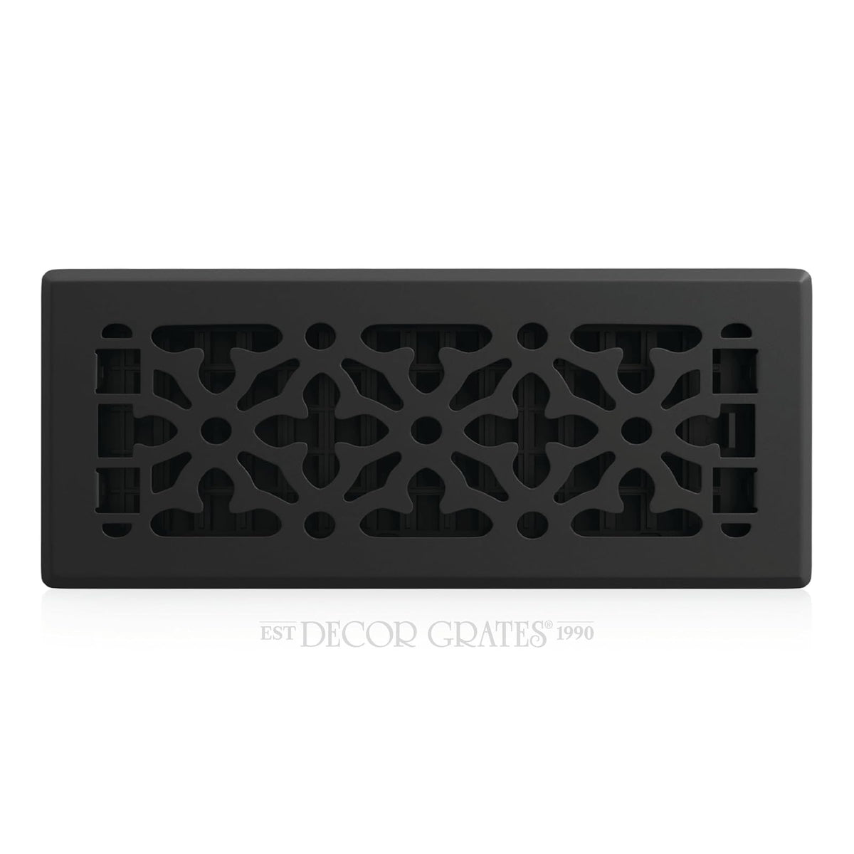 Decor Grates AGH412-BLK Registro de suelo gótico, 4 x 12 pulgadas, negro texturizado