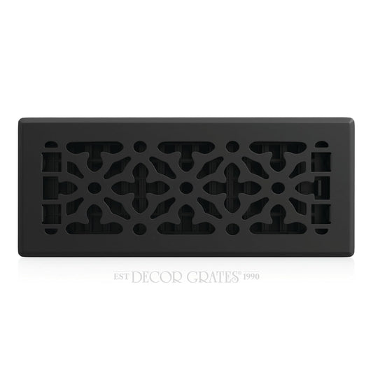 Decor Grates AGH412-BLK Registro de suelo gótico, 4 x 12 pulgadas, negro texturizado