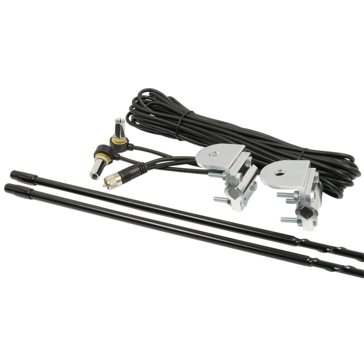 RoadPro RPPS-23KB Platinum Series Black 3 pies 1000 W Kit de Antena CB de Montaje de Espejo Dual