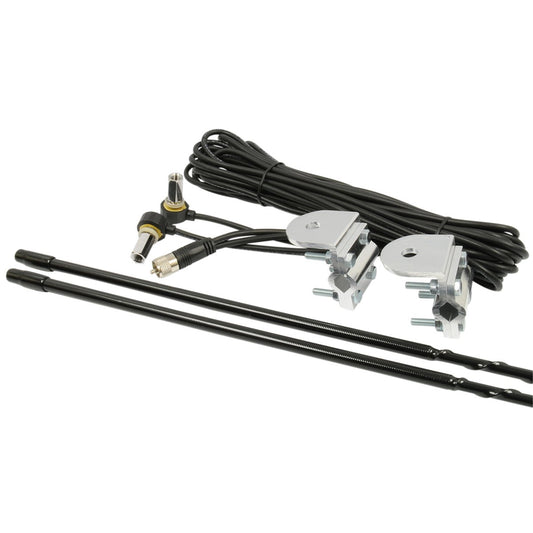 RoadPro RPPS-23KB Platinum Series Black 3 pies 1000 W Kit de Antena CB de Montaje de Espejo Dual
