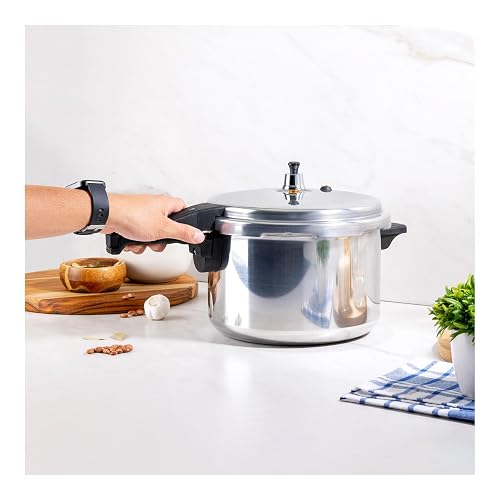 Ekco | Olla Express de 6 Litros One Aluminio con 6 Sistemas de Seguridad | Cuerpo y tapa de aluminio, Cocción rápida, Mangos de baquelita, Cierre hermético, Certificado NOM