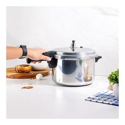 Ekco | Olla Express de 6 Litros One Aluminio con 6 Sistemas de Seguridad | Cuerpo y tapa de aluminio, Cocción rápida, Mangos de baquelita, Cierre hermético, Certificado NOM