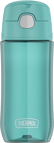THERMOS FUNTAINER - Botella de hidratación de plástico de 16 onzas con boquilla, color aguamarina