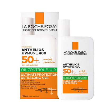 La Roche-Posay Anthelios Oil Control Protector Solar Fluido FPS50+ 50ml | Solar Dermatológico, Acabado Matificante, Textura Fluida Invisible Ideal para Piel Grasa