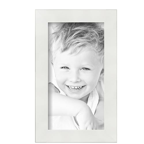 ArtToFrames 6x11 Inch Satin White Frame Picture Frame, 2WOMFRBW26074-6x11