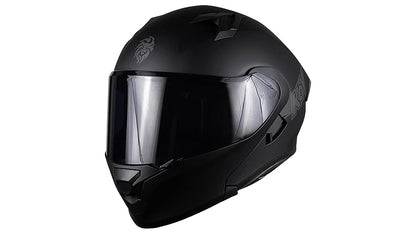KOV Casco Furia Negro Mate Lente Interno ABATIBLE para Moto Certificado Dot