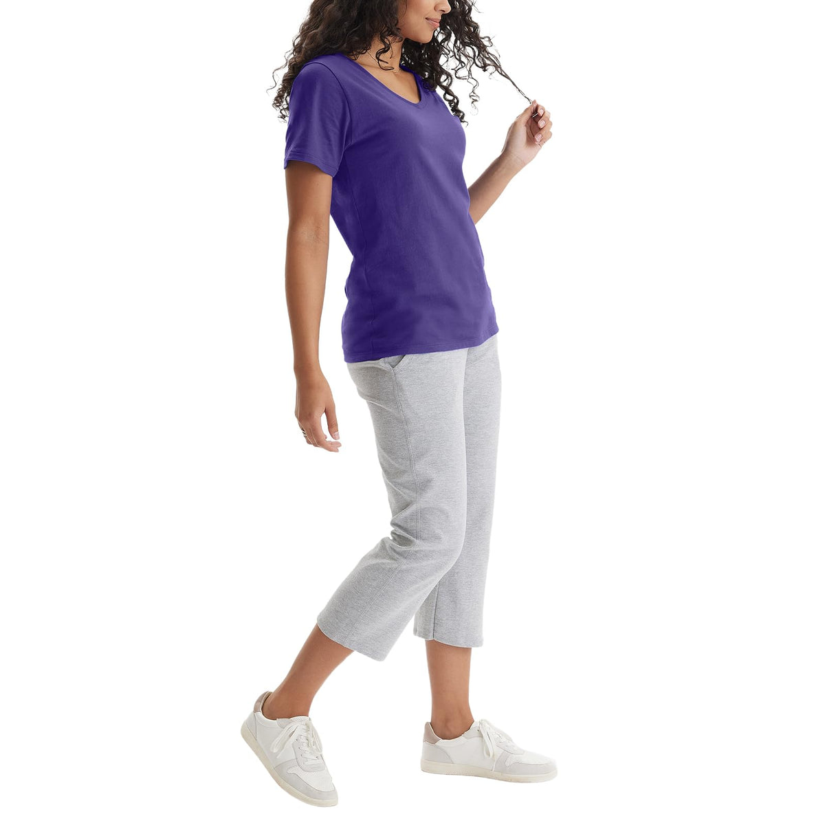 Hanes Playera de algodón Cuello V para Mujer Originals