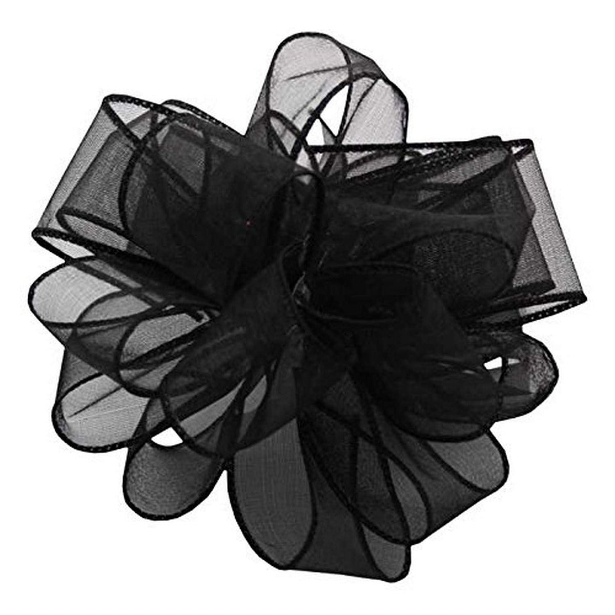 Berwick Offray DWI Sheer primavera Wired Edge RIBBON-1 - 1/5.1 cm de ancho x 50 color negro - Negro