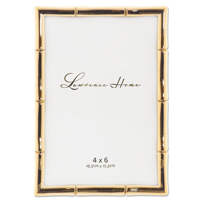 Lawrence Frames Marco de Metal con Diseño de Bambú, Dorado - 10.16 x 15.24 cm (4x6 pulg) - Dorado