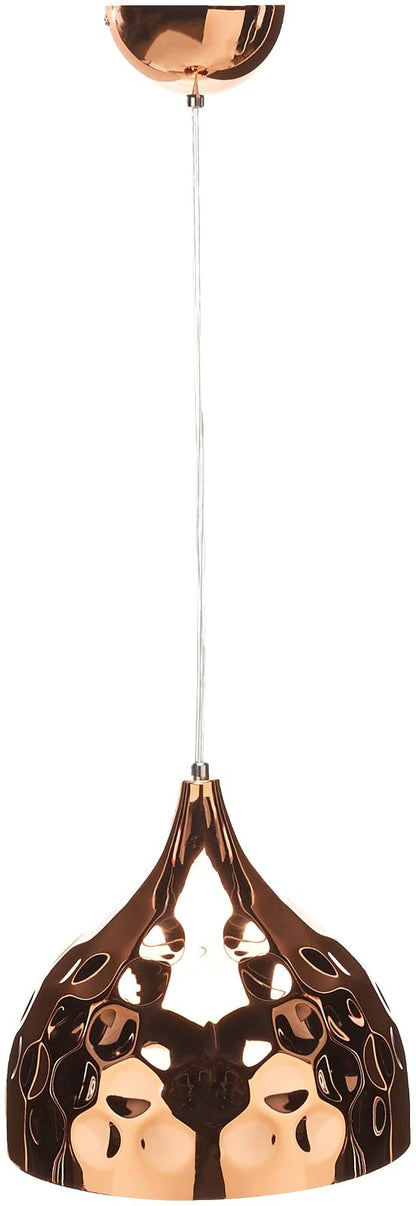 MAXXI MX-CL8019 Candil Decorativo Techo, Pantalla Terminado Cobre Martillado