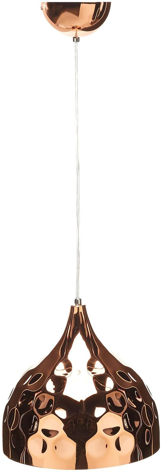 MAXXI MX-CL8019 Candil Decorativo Techo, Pantalla Terminado Cobre Martillado