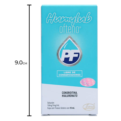 HUMYLUB OFTENO Gotas Lubricantes Oculares Sin Conservadores, Hialuronato de Sodio y Condroitín Sulfato, Alivio Ojo Seco Leve a Moderado, Estabiliza Película Lagrimal, Frasco Gotero 10 ml