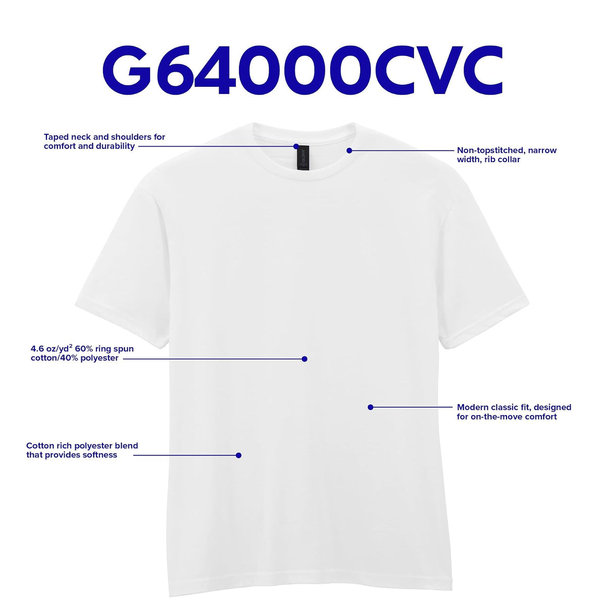 Gildan Softstyle CVC - Playera de Manga Corta, Estilo G67000, 4 Unidades Camiseta para para Hombre