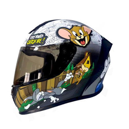 Edge Casco Modular DC para Moto con Doble Visor Antivaho, Certificado DOT - CH - TOM & JERRY