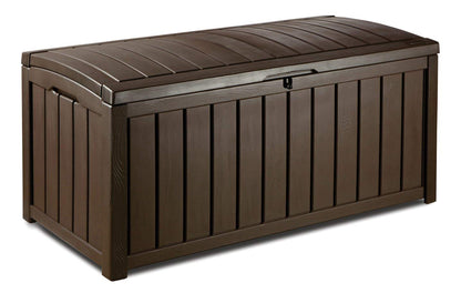 KETER Caja de Almacenamiento Glenwood, 390 Litros, Baul de Jardin, Color Marrón, polipropileno