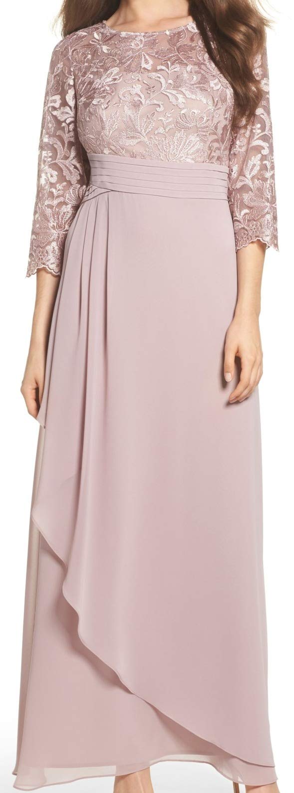 Alex Evenings Vestido Largo de Encaje con Cintura Imperio Vestido para ocasión Especial para Mujer