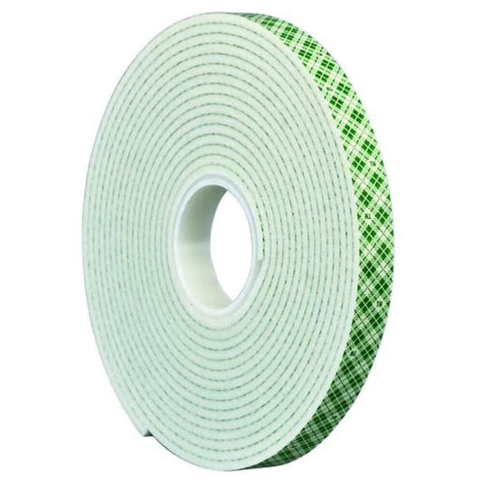 3M 4032 Cinta de espuma de uretano de doble revestimiento, unión, fijación, montaje, blanco, 1 rollo