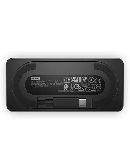 Lenovo USB-C Dual Display Travel Dock con Adaptador de Corriente de 100 W, 7 Puertos, Cable USB-C Integrado, compatibilidad Universal, Pantallas Dobles a 4K, Negro