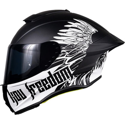 KOV Casco Buster Liberty Negro Mate Integral para Moto Deportivo AERODINAMICO Certificado Dot