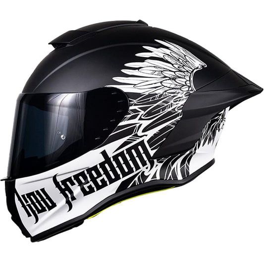 KOV Casco Buster Liberty Negro Mate Integral para Moto Deportivo AERODINAMICO Certificado Dot