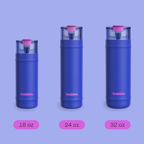 bubba - Botella de agua de acero inoxidable con aislamiento Dualsip de 24 onzas con popote, reutilizable, a prueba de fugas, ligera, apta para lavaplatos, sin plomo y sin BPA, energía oceánica