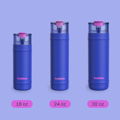 bubba - Botella de agua de acero inoxidable con aislamiento Dualsip de 24 onzas con popote, reutilizable, a prueba de fugas, ligera, apta para lavaplatos, sin plomo y sin BPA, energía oceánica