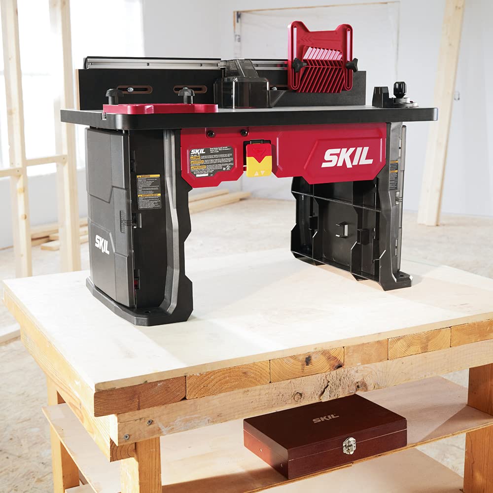 SKIL SRT1039 - Mesa de enrutador portátil con almacenamiento de brocas integrado de doble cara