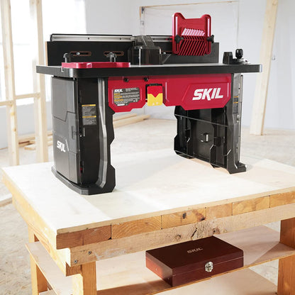 SKIL SRT1039 - Mesa de enrutador portátil con almacenamiento de brocas integrado de doble cara