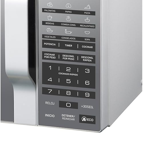 GE - Horno de microondas 0.7 cu.ft. Espejo Appliances, Espejo, Plateado - MGE07SEJ