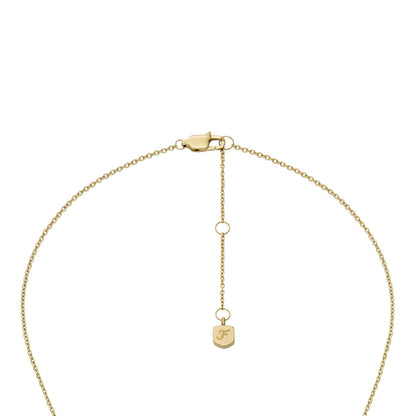 Set collar con aretes Fossil Sadie JF04881SET de acero inoxidable de color dorado para dama