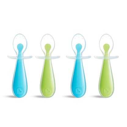 Munchkin Silicone Trainer Spoon, 4 Pack, Blue/Green