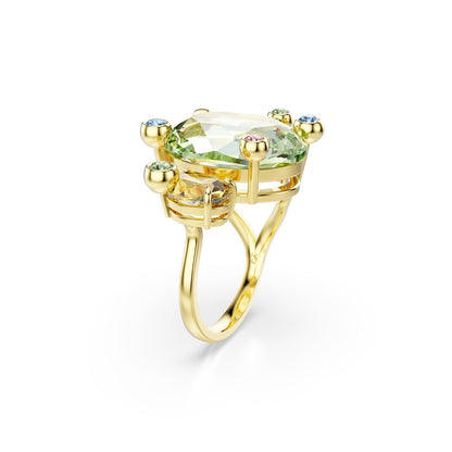 Anillo abierto Swarovski Gema, mixtos, multicolor, baño dorado