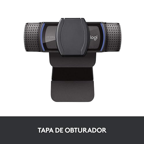 Logitech C920s HD Pro Webcam, Camara para PC con Tapa de Privacidad, Videoconferencias 108ОР Full HD, Sonido Estéreo, Corrección de lluminación, Negra